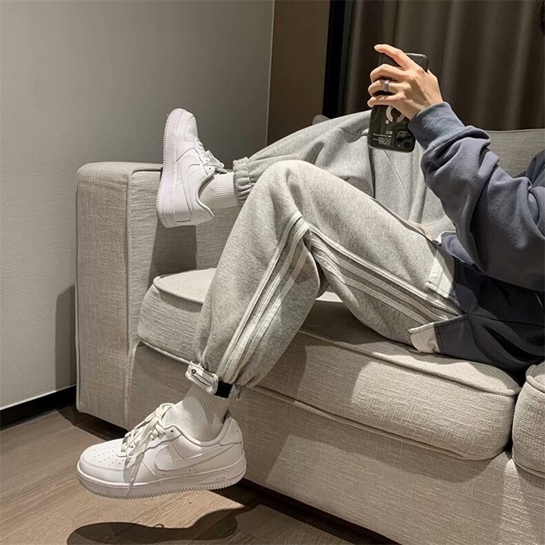 春季新款裤子男宽松潮牌帅气百搭卫裤魔术贴束脚休闲裤W348-p35，男装休闲裤，星座1008-2