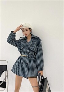 铁链款毛呢大衣,其它,加蝶丽