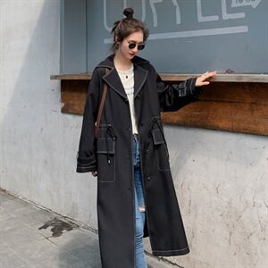 现货 271-9719 新款明线撞色风衣图片