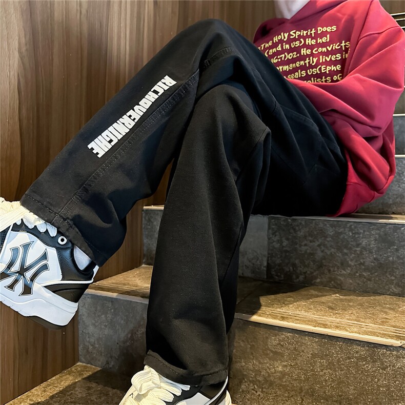 k1075-p48-控68  现货宽松拉链cleanfit牛仔裤马丁靴黑暗图片