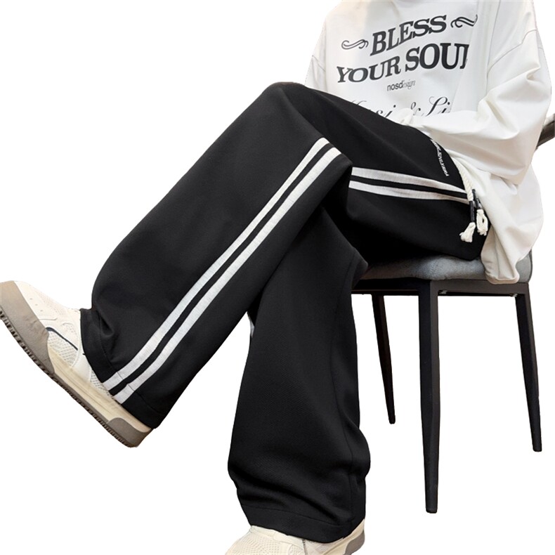 条纹设计感直筒休闲卫裤CK63M-3XL特P30,男装休闲裤,电商B325