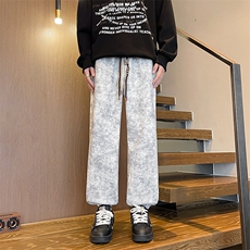 8XL-M春季束脚休闲卫裤男大码痞帅脏脏休闲百搭裤子KZ022特价P40，男装休闲裤，电商B312