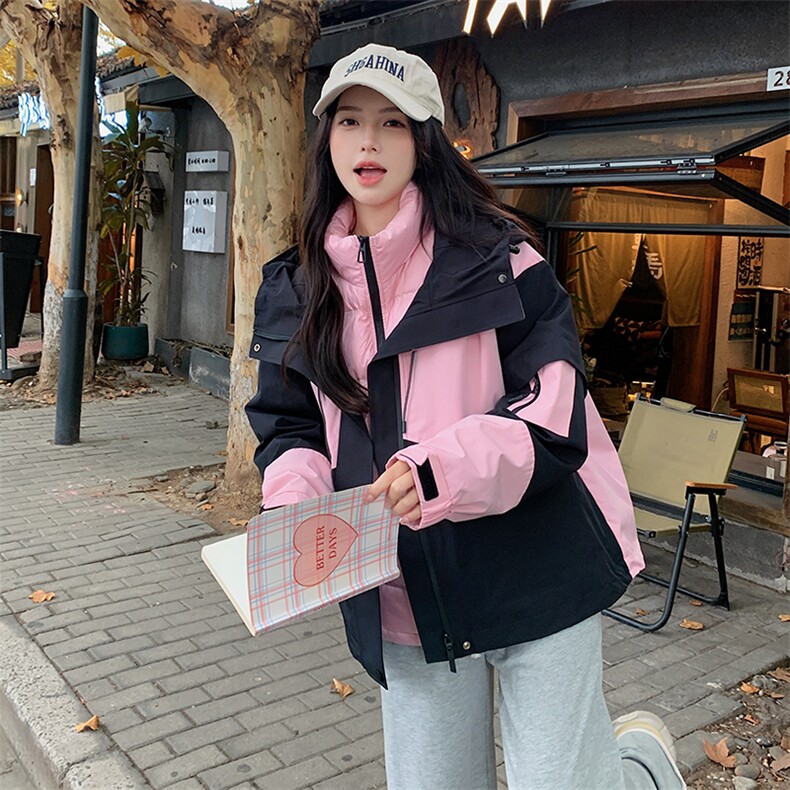 2024冬季新款设计感羽绒内胆冲锋衣外套两件套女,女装羽绒服,辉之琳