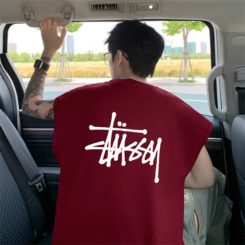 可48小时发货支持抖音得物来样二开240克重磅美式纯棉背心无袖t恤，男装背心/马甲，电商A486