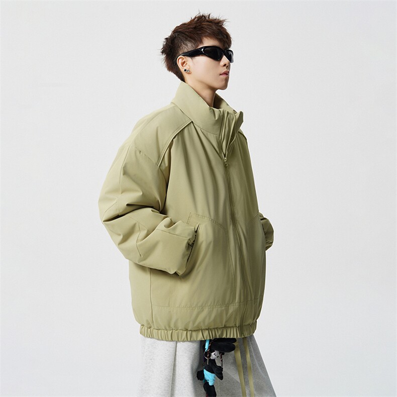 冬季美拉德立领棉服潮流百搭纯色棉衣撞色棉服外套HY8822-P75,男装棉衣,星座610B-1