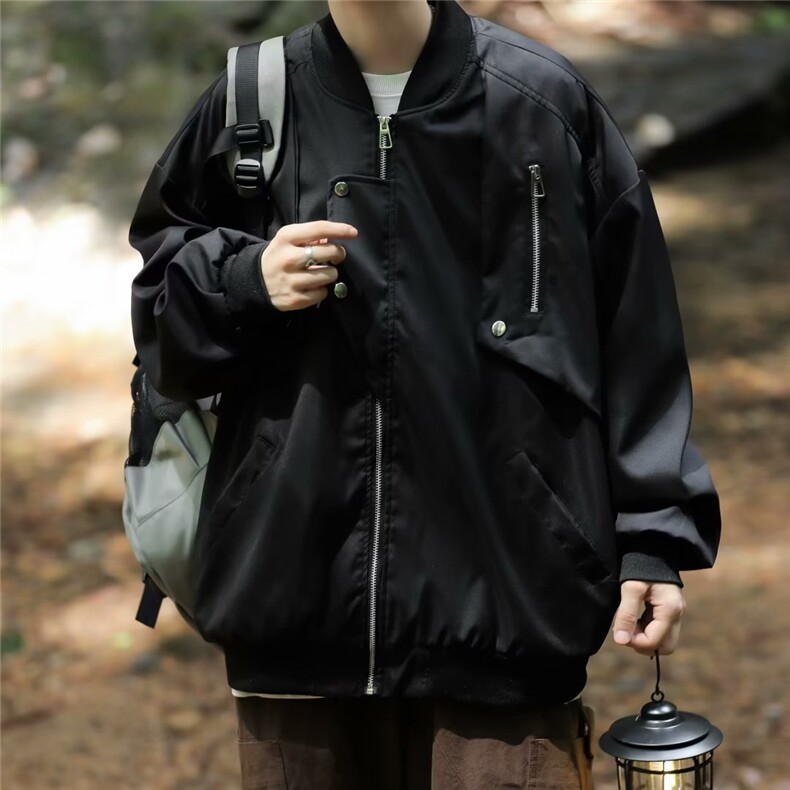 夹克外套男女高街春季新款复古宽松百搭设计潮牌棒球服JK95P68,男装夹克,星座410-2