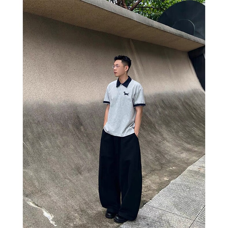 「空心小狗」POLO衫短袖五分半袖撞色翻袖t恤TX706特P47,男装T恤,星座908-1
