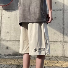 港风夏款男短裤工装织带侧边单排扣五分短裤D270P30，男装牛仔裤，星座1013-1