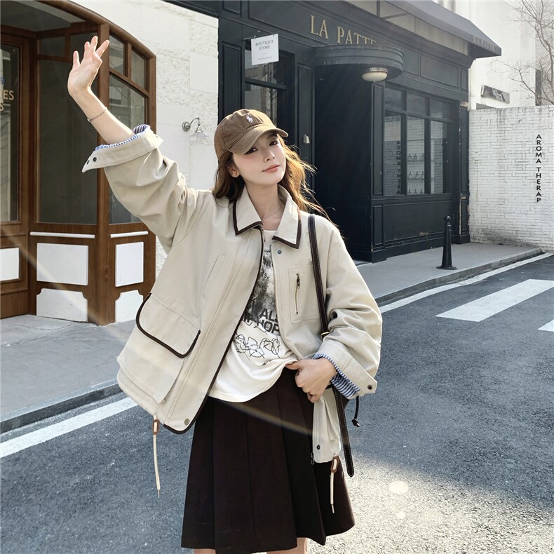现货新款撞色拼接外套26156P155K238,女装短外套,2D035