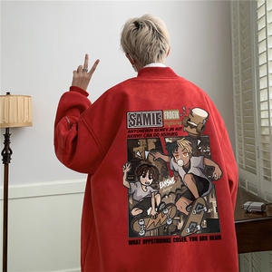 23秋款美式复古麂皮绒飞行棒球服男女夹克外套JF3302-P80控108图片