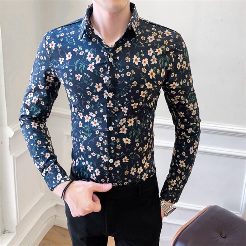 312A-941-P55新款社会精神小伙长袖衬衫男时尚帅气夜店衬衣-首1，男装衬衫，星座312A-5