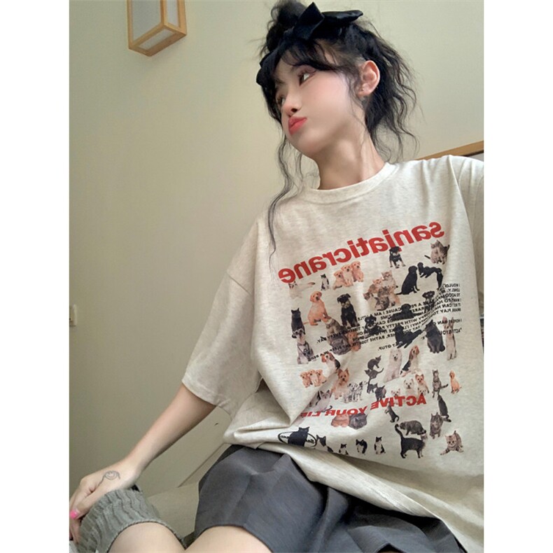 T0679-P25狗狗聚会卡通纯棉短袖男女款情侣学生短袖,男装T恤,星座617A-2