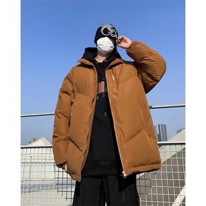 男款冬季潮流宽松立领棉衣加厚棉袄子美式复古面包服外套图片