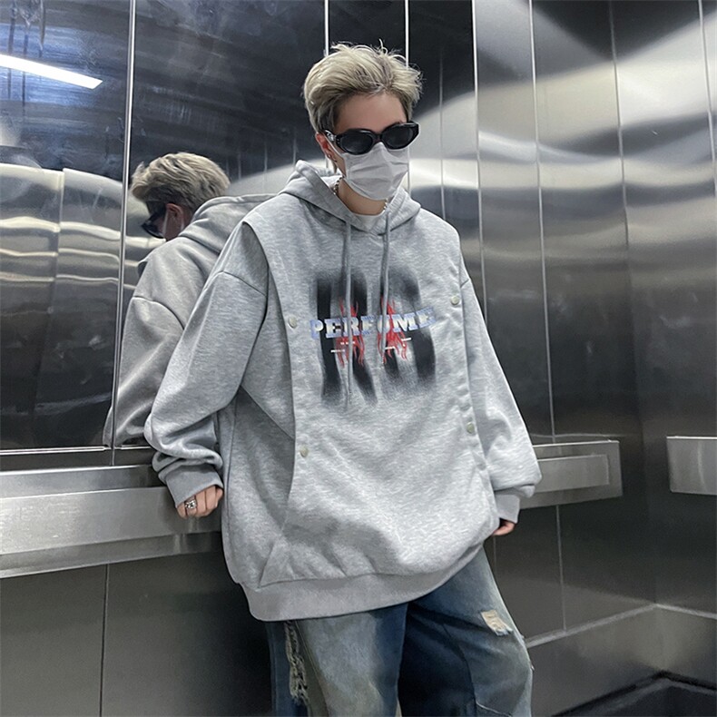 B257-1-M08-P6024秋季新款宽松休闲设计款连帽卫衣，男装卫衣，星座B257-1