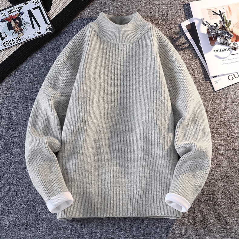 【抖音得物】2025秋季时尚毛衣针织衫男士立领宽松长袖，男装针织衫/毛衣，电商A113