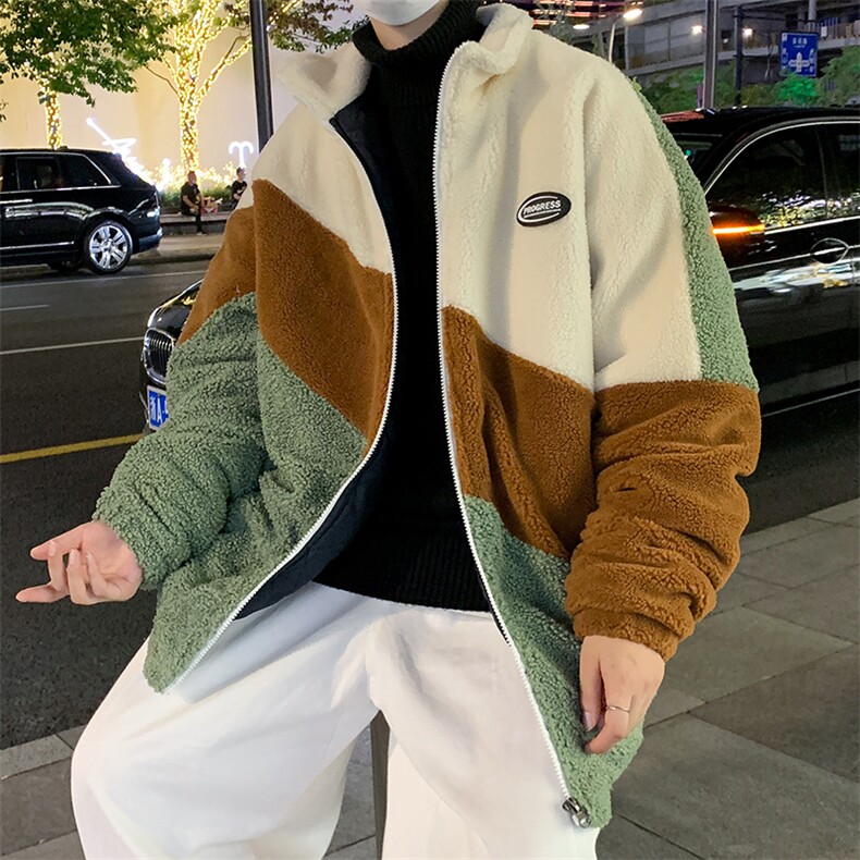 冬季加绒加厚棉服羊羔绒开衫百搭潮流青少年外套男装MY105P95,男装棉衣,电商A086