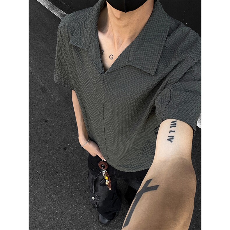 夏季新款男女同款短袖套头衬衣外套XZ102B-1-T2552P30图片