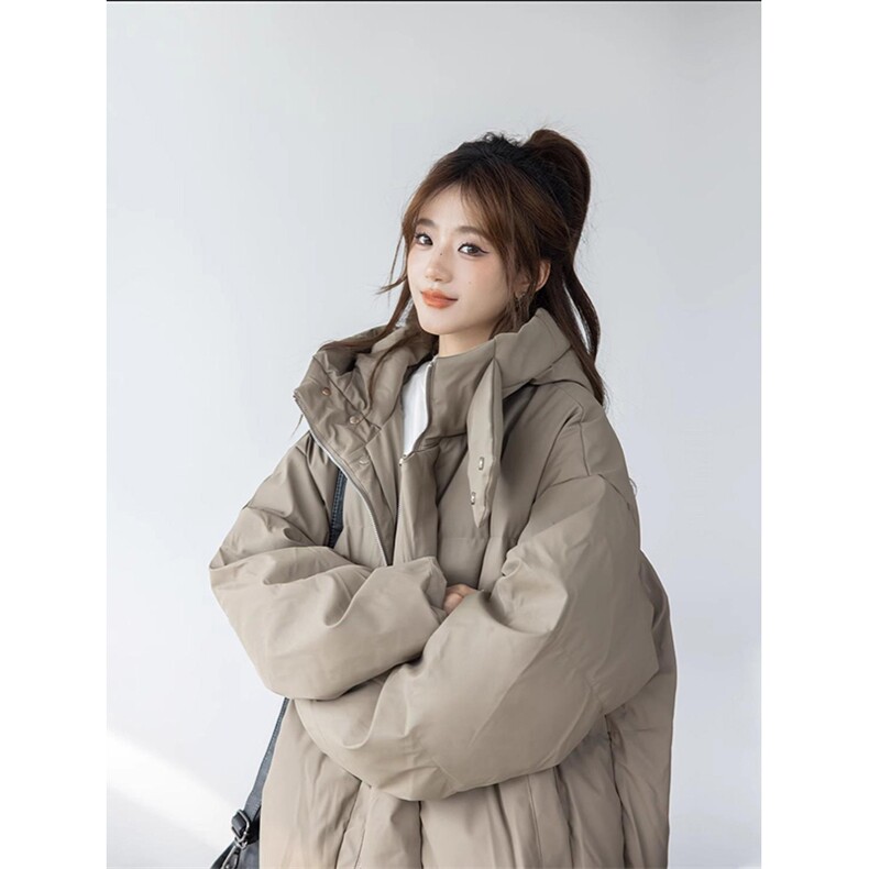 现货5W件冬季三防重磅boxy短款羽绒连帽PU皮棉衣外套防风加厚棉服，男装棉衣，电商A443