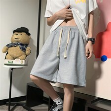 HD74099-P22华夫格短裤男大码宽松五分裤男直筒中裤，男装休闲裤，电商A040