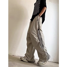 三条杠速干裤子男高街痞帅百搭宽松直筒休闲裤网图GX113-P48有货，商品下架区，星座302B-3