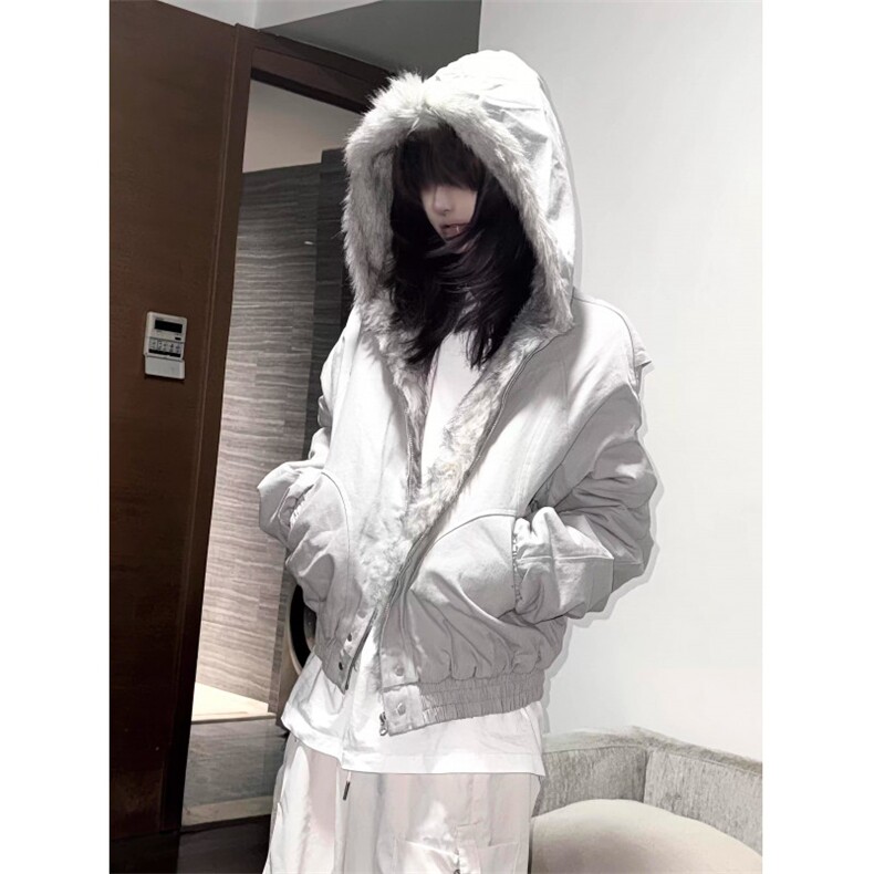 原创正品座山雕冬季棉服短宽cleanfit保暖毛领外套男女,男装棉衣,四季星座505