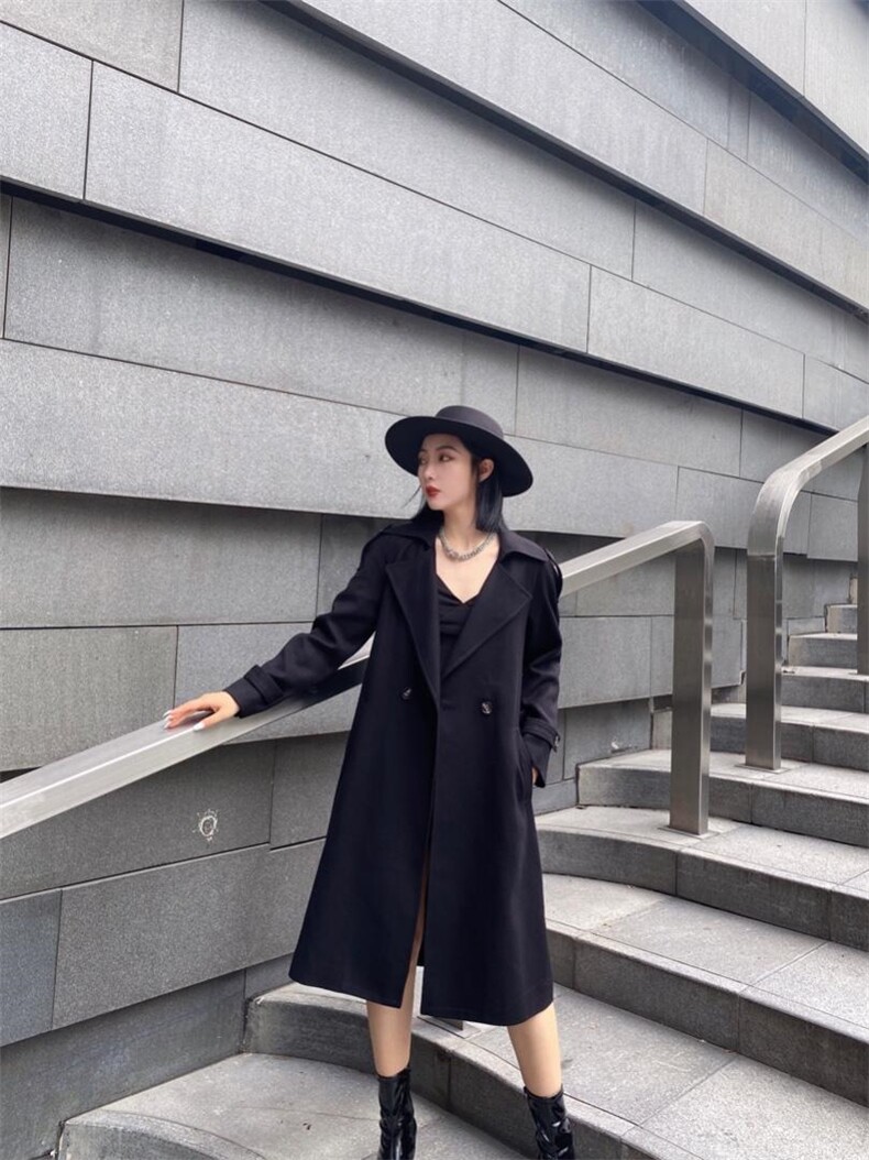 【现货】2021秋季长款风衣精纺TR面料系列款，女装风衣，蓝典