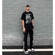 聚酯纤维YK86031-P35美式复古三条杠休闲卫裤子，男装休闲裤，电商A086-1