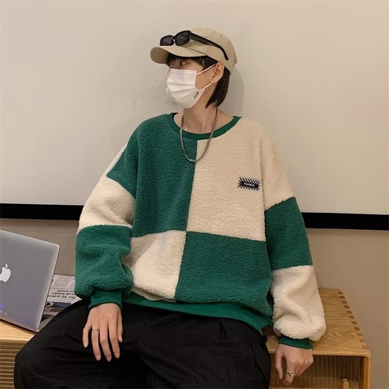2023秋季新款立领日系撞色上衣潮流原宿休闲套头卫衣W6140-P32,男装卫衣,星座512-2