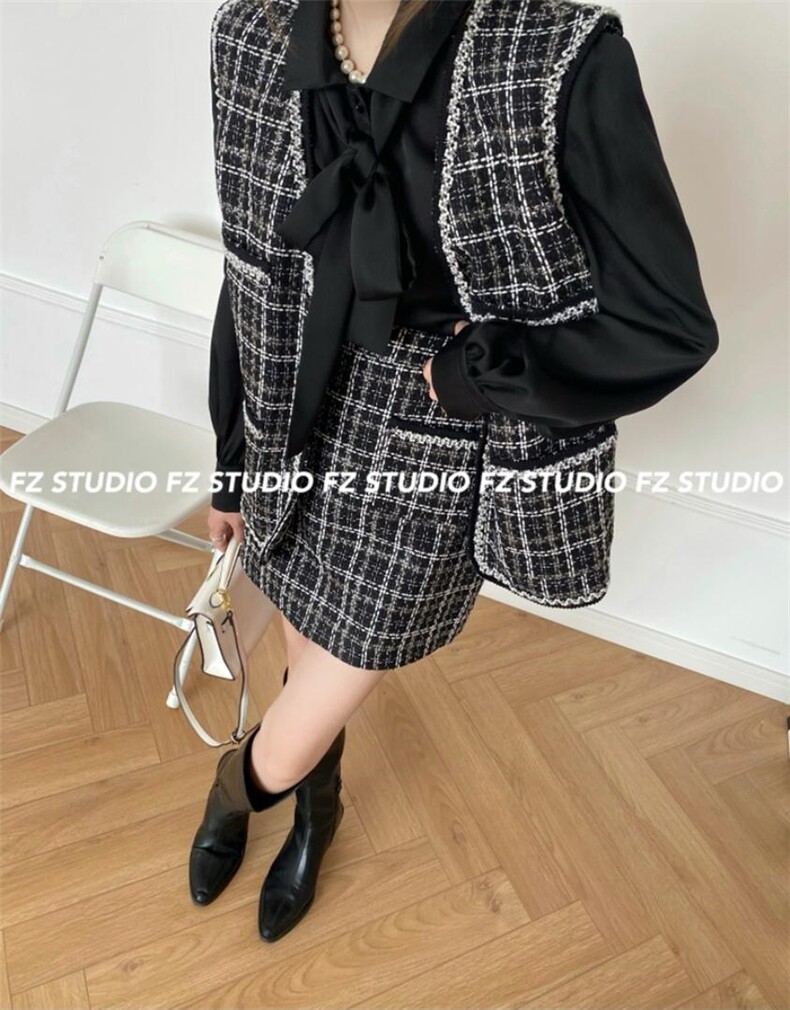 秋季新款，小香马甲套装，女装马甲，F/TU