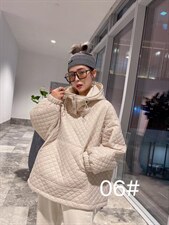 2021冬季羽绒套头带帽格子上衣，其它，柏旺阁