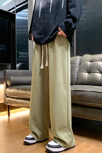 8XL-M特大码秋季新款垂感休闲裤男宽松直筒裤男裤子拖地裤K936P40图片