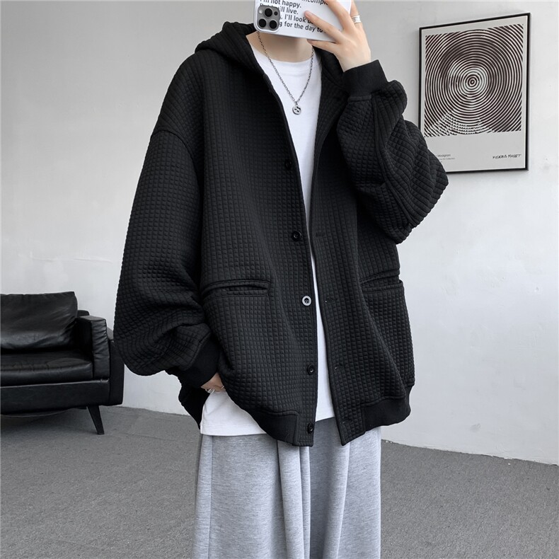 M~8XL开衫夹克/连帽卫衣大码连帽重磅秋冬加厚休闲外套KS2102P80,男装夹克,电商B238