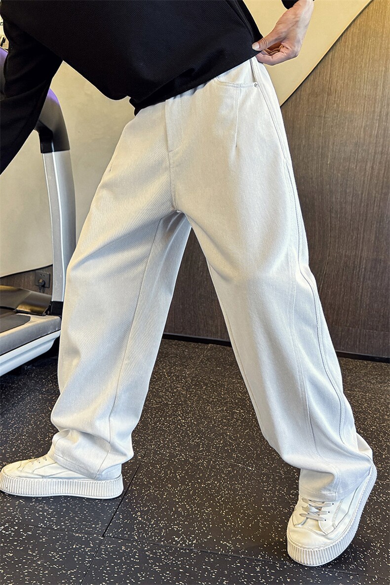 男士高级感简约款宽松弯刀牛仔裤A368-N2806-P88,男装牛仔裤,电商A368
