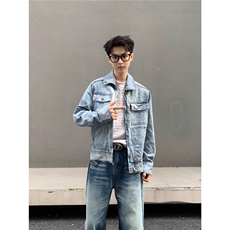 牛仔外套男士2025新款秋冬季衬衫式水洗夹克帅气上衣JKF4017，男装工装外套，星座516A