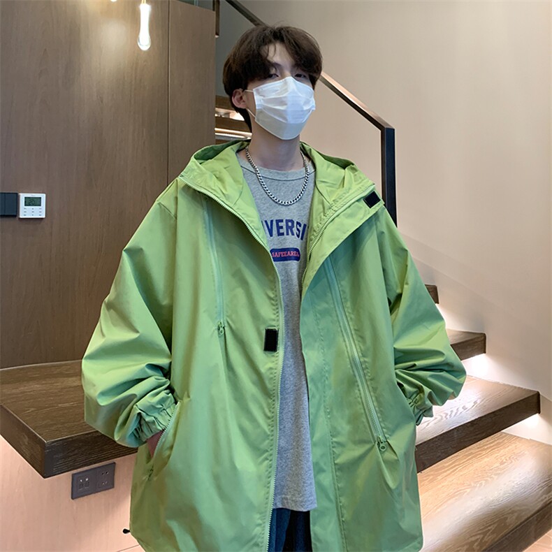 港风美式vibe潮流宽松连帽冲锋衣夹克男潮XZ213-JK6601-P65控88,男装夹克,星座213
