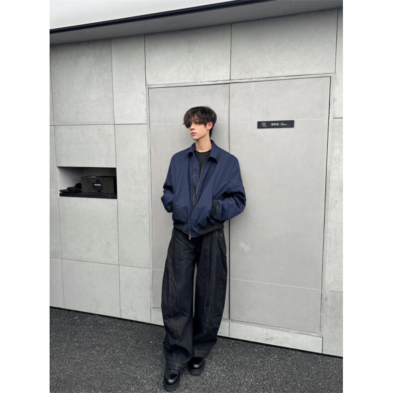 【有货】cleanfit藏青短款外套男美式高街飞行员夹克P15LL-特P55,男装夹克,星座1007（原301D）