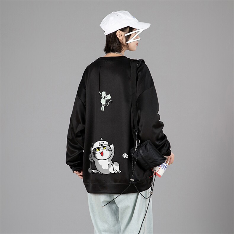 2021秋季新蒙马特日系大码男潮宽松港风卡通印花卫衣W5053-P28,男装卫衣,电商A001