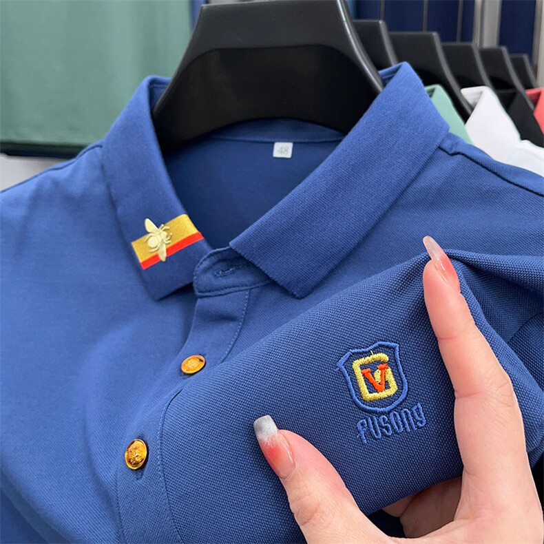 polo衫男士短袖新款商务休闲男装衣服翻领t恤男夏季薄款舒适半袖,男装T恤,电商B212（原钱塘6029）