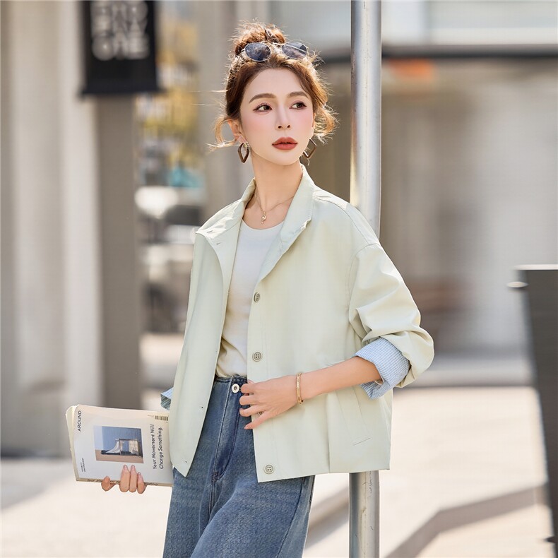 小个子短外套女2026年春季女士标准短款纯色25-29周岁上衣,女装短外套,悦祺