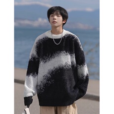1506-1/MM121/P60男冬季加厚内搭打底宽松慵懒风线衣外套，男装T恤，星座1506-1