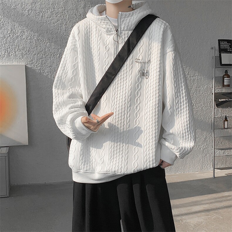 现货WY10098-常规P55加绒P65新款特殊纹路高质量连帽加绒卫衣,男装卫衣,电商A059
