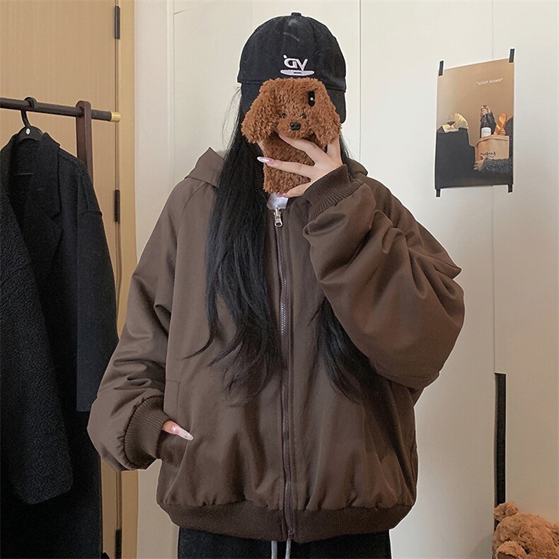 两面穿现货重磅短款座山雕棉衣男女双面穿毛毛绒棉服加厚外套,男装棉衣,电商A486