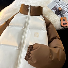 现货抖音得物可供视频三防加厚羽绒拼接棉衣外套面包棉服86651，男装棉衣，电商A486