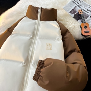 现货 抖音得物可供视频 三防加厚羽绒拼接棉衣外套面包棉服 86651图片