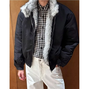 绒毛棉袄男士冬季加厚加绒连帽棉衣冬装棉服外套 MW897图片