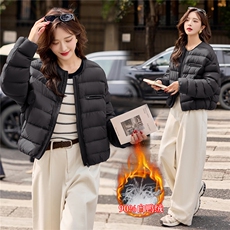 90白鸭绒羽绒服2025年冬季新款时尚圆领保暖羽绒服女，女装羽绒服，沁沁公主