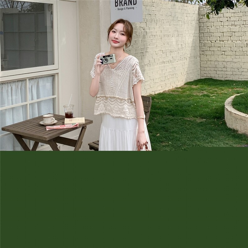 镂空罩衫叠穿吊带连衣裙套装女夏2025新款甜美独特漂亮度假风爆款,女装套装/套裙,2C159