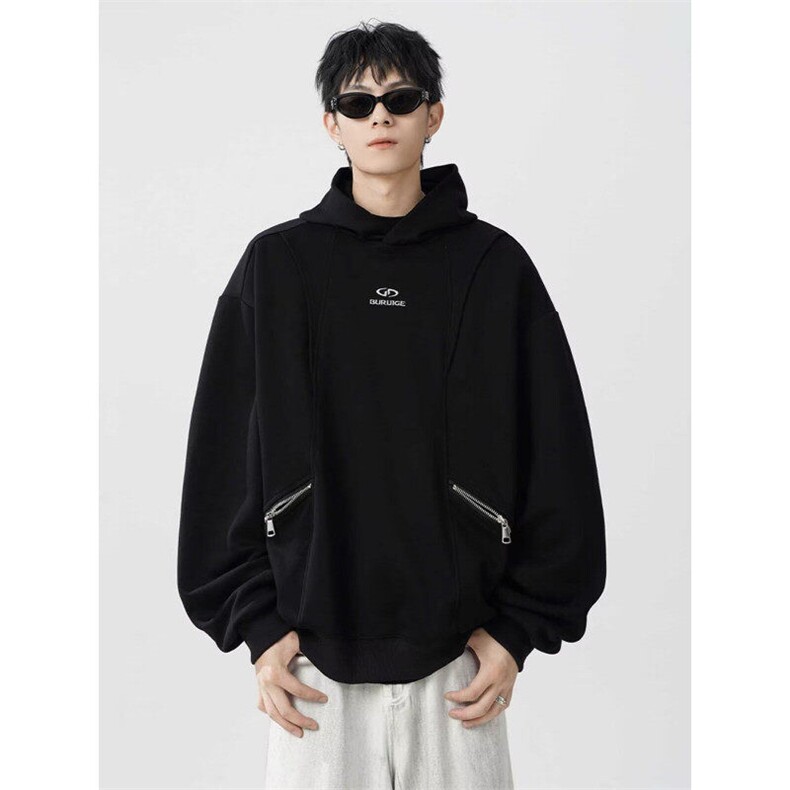 有货重磅连帽卫衣男士新款高级感宽松帽衫外套潮LW166-P50加绒55,男装卫衣,星座1008