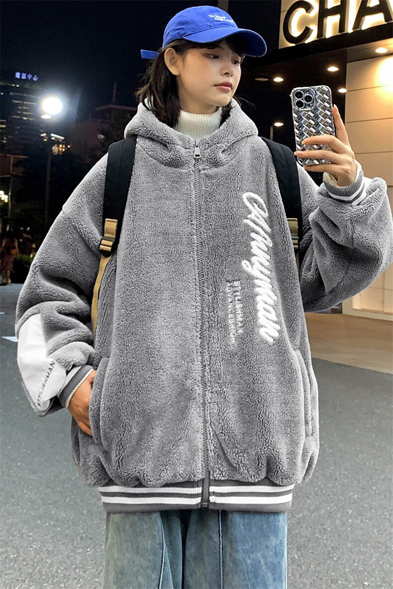 2023冬上新加绒加厚宽松棉衣羊羔绒连帽外套男女989-P110控价158,男装棉衣,电商A441-1