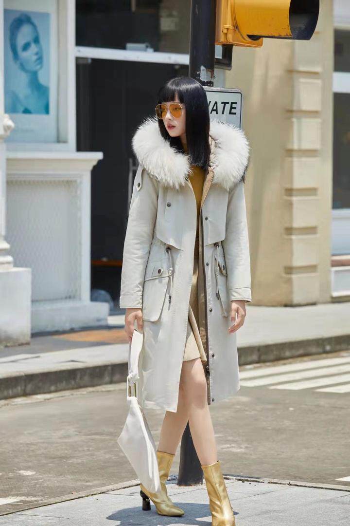 冬装现货长款可脱卸羽绒内胆貉子大毛领可脱卸，其它，千浪依族